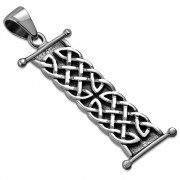 Long Celtic Knot Silver Pendant, pn455